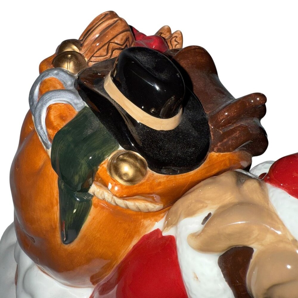 Rare Montana Lifestyles Silversmith Elmer the Horse Santa Claus Bag Cookie Jar - Picture 7 of 11